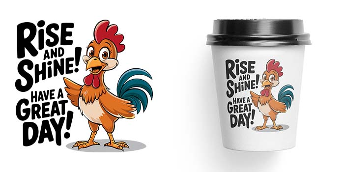 Rise & Shine Rooster Vector Art - Cre8iveskill
